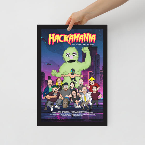 Framed Hackamania Poster (11x17)